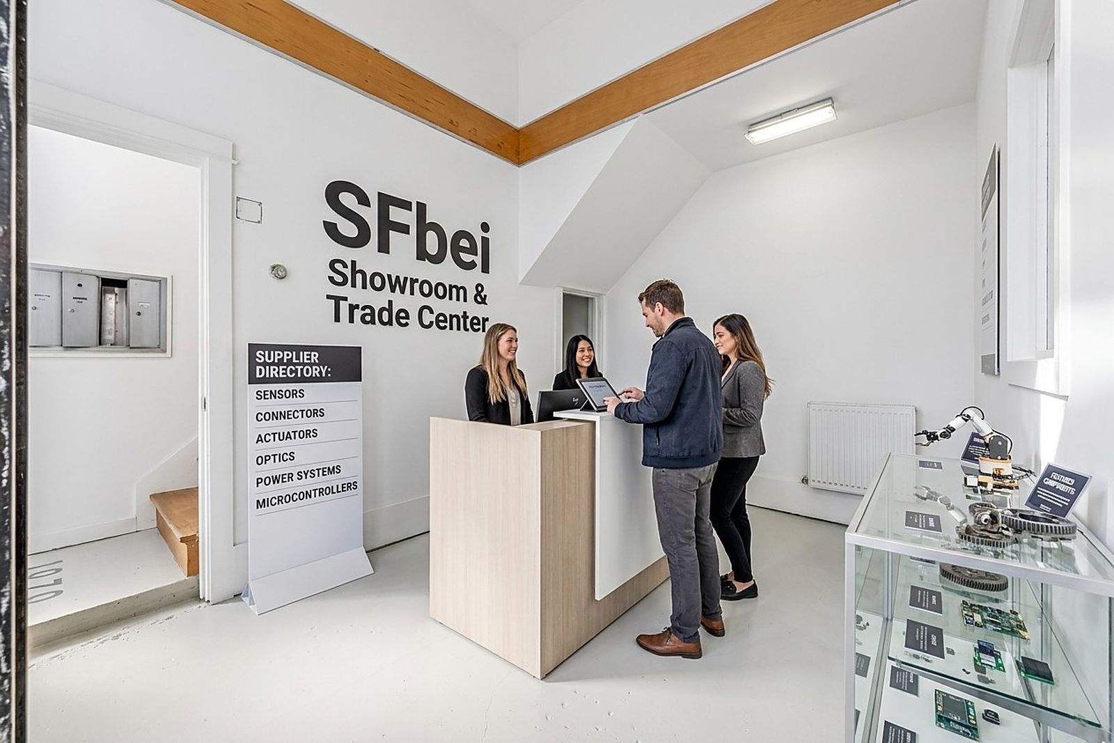 The reception desk and supplier directory