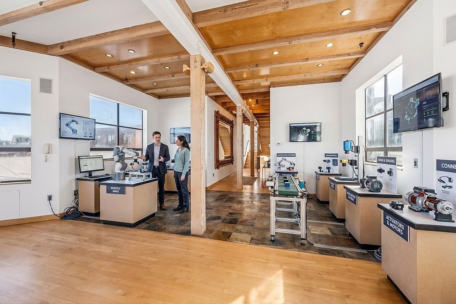 Automation benches with drives, sensors and controllers