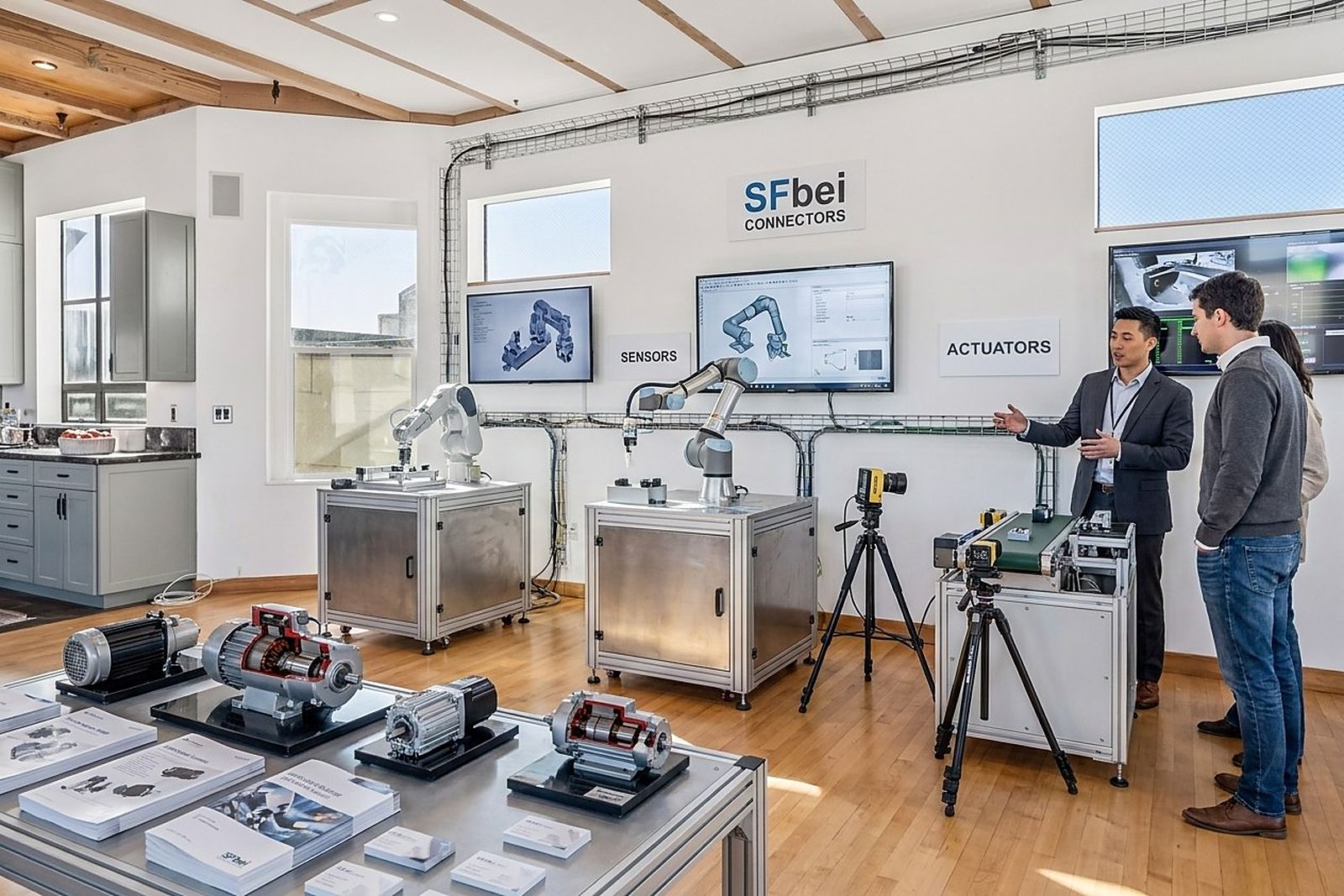 A demonstration rig set up on the demo floor